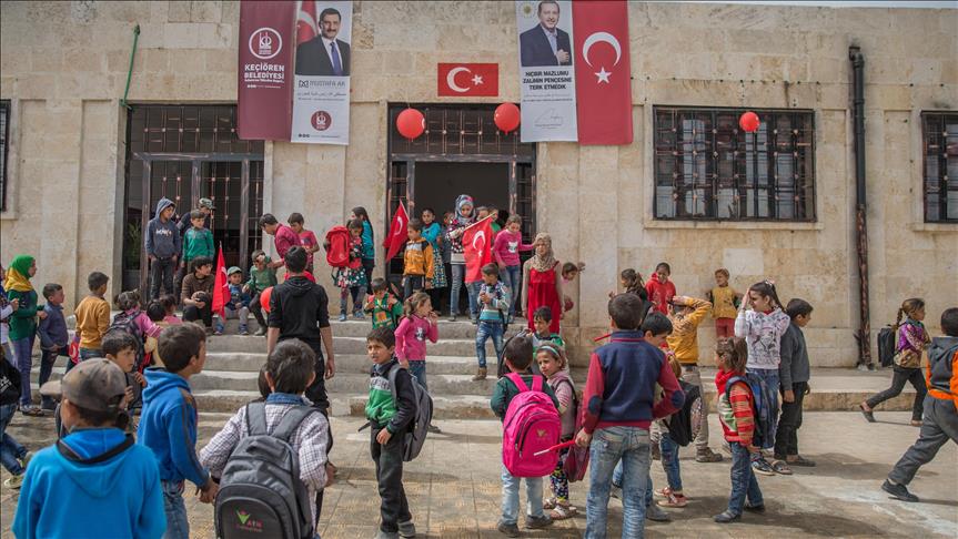 Children return to school in Afrin after 2 years