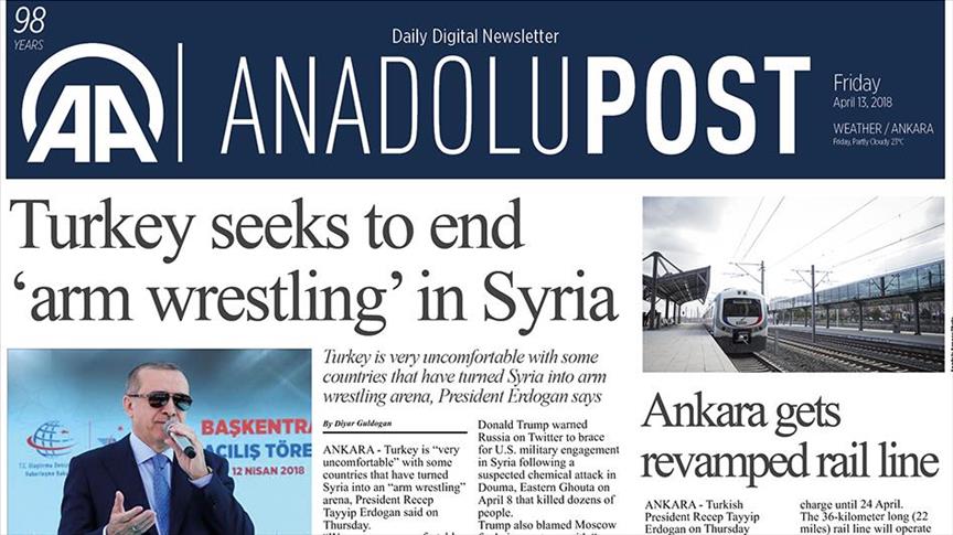 Anadolu Post - Issue of April 13, 2018
