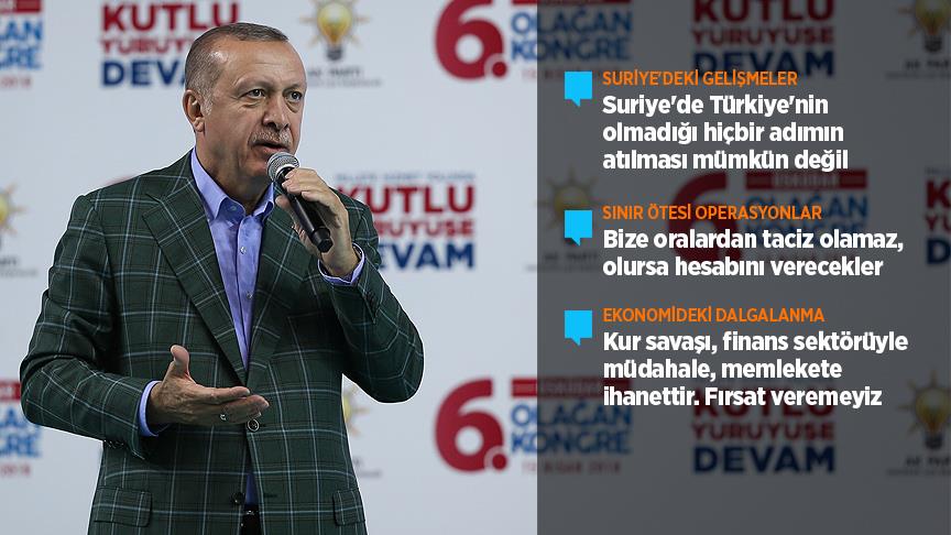 Cumhurbaşkanı Erdoğan: Suriye'de Türkiye'nin olmadığı hiçbir adımın atılması mümkün değil