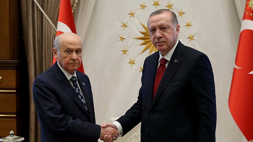 Cumhurbaşkanı Erdoğan, Bahçeli'yi kabul etti