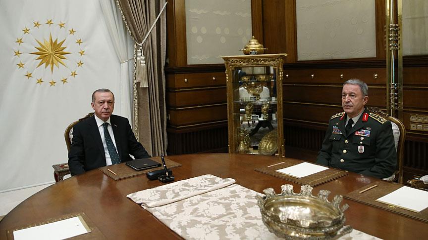 Cumhurbaşkanı Erdoğan, Orgeneral Akar'ı kabul etti