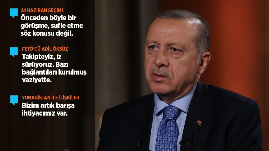 Cumhurbaşkanı Erdoğan: Önceden bir görüşme, sufle etme söz konusu değil