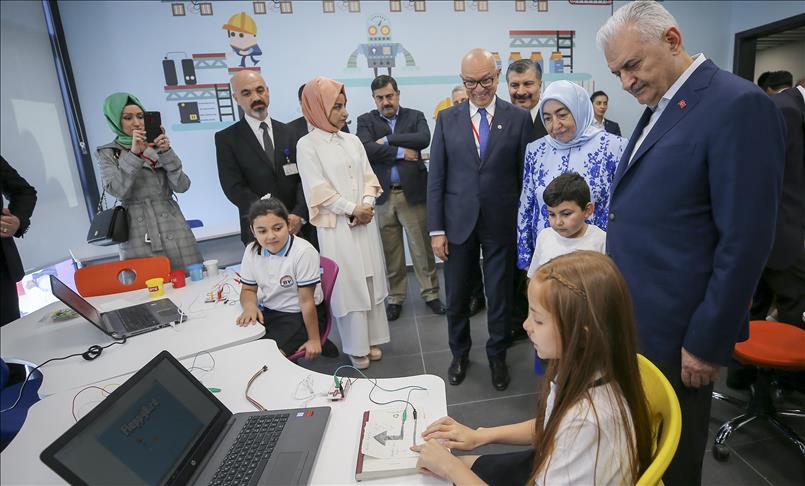 Turkish PM opens 2 schools in Turkey's Aegean