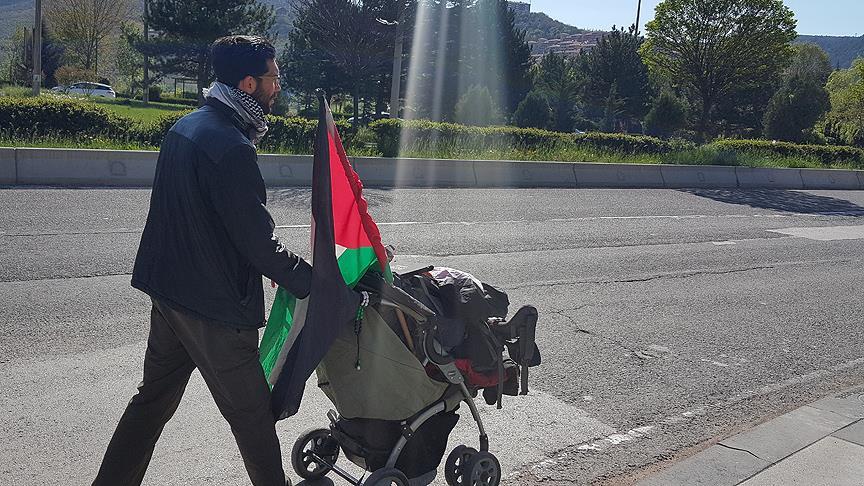 Filistin için İsveç'ten yola çıkan Ladraa, Ankara'da