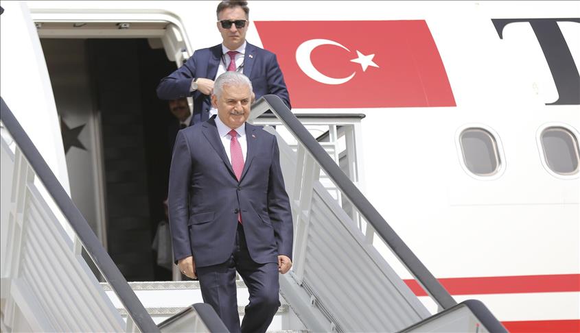 Arrivée du PM turc en Espagne