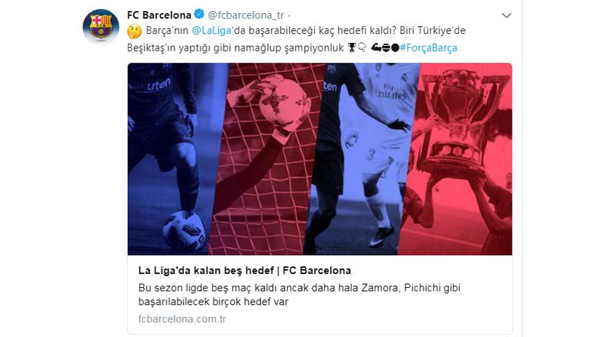 Barcelona'dan Beşiktaş paylaşımı