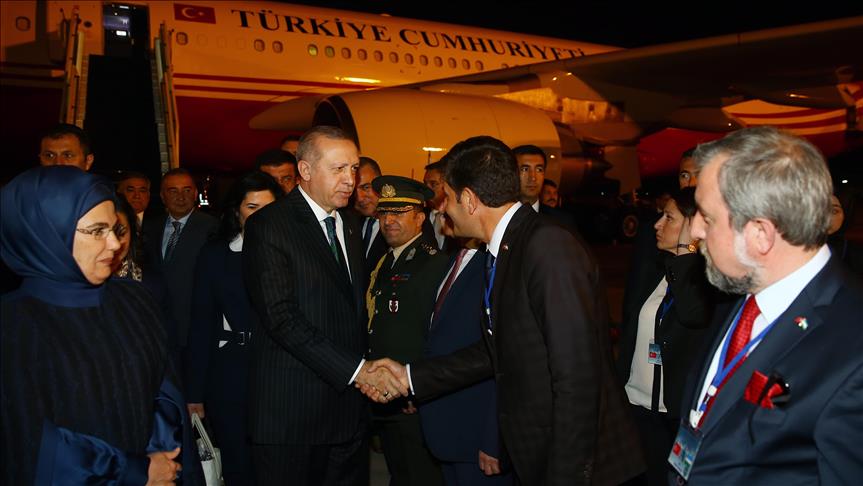 Erdogan arrives in Uzbekistan on 3-day official visit