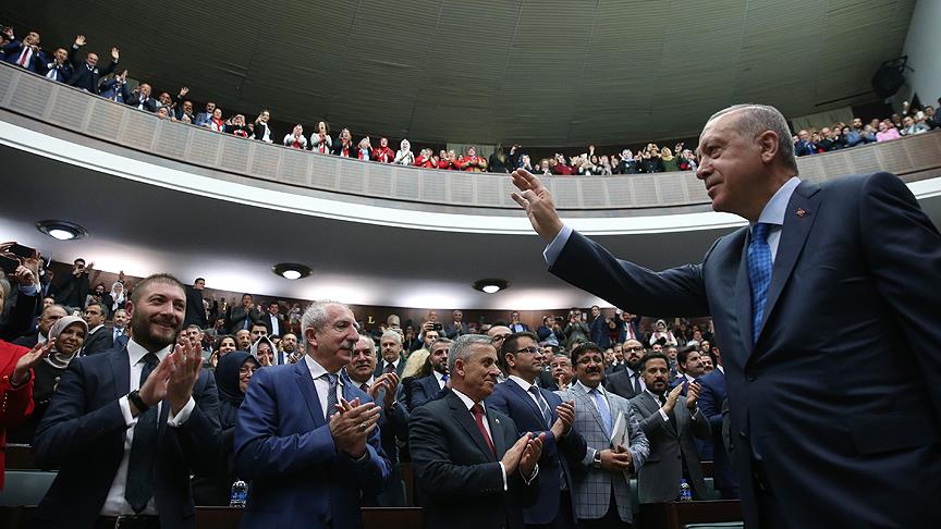 AK Parti Grubu'nun Cumhurbaşkanı adayı Erdoğan 