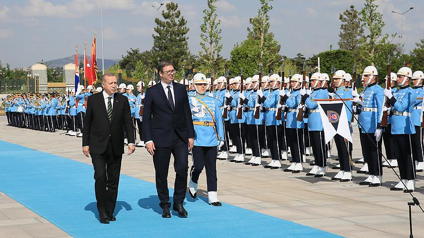 Cumhurbaşkanı Erdoğan, Vucic&#39;i resmi törenle karşıladı