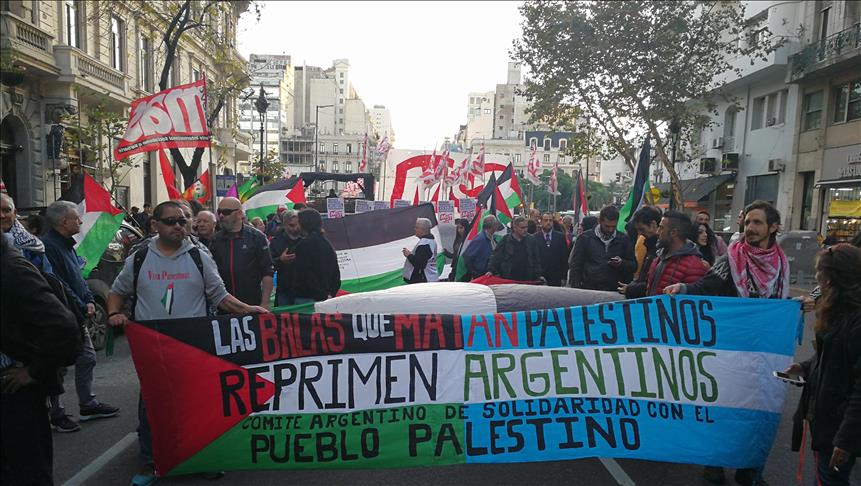 Argentinos protestan contra el uso de violencia hacia los palestinos