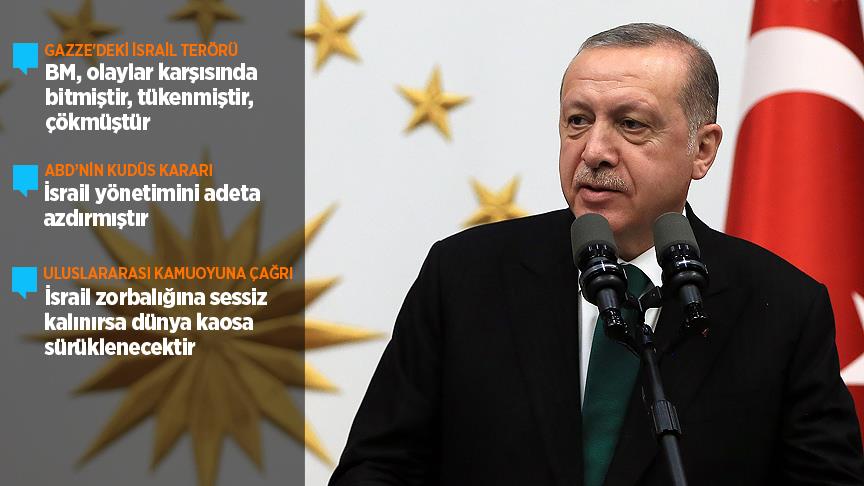 Cumhurbaşkanı Erdoğan: Filistin'de büyük bir insanlık suçuyla karşı karşıyayız