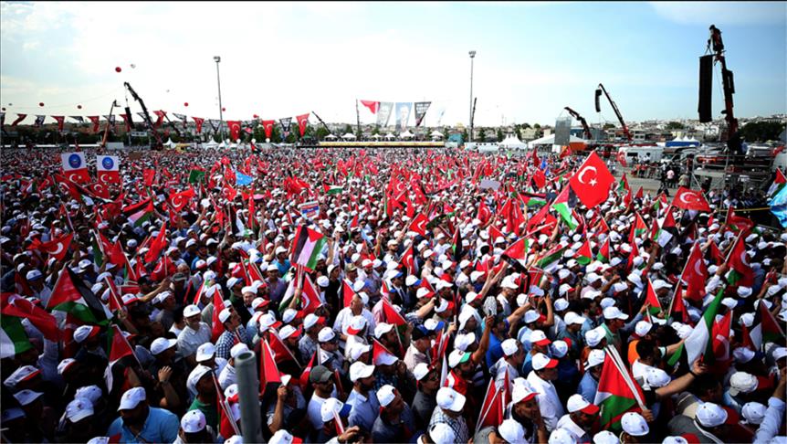 إسطنبول.. مئات الآلاف يشاركون في تجمع "دعم القدس"