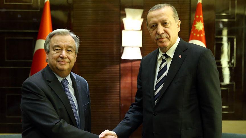 Entretien téléphonique Erdogan-Guterres au sujet de la Palestine et de la Syrie 
