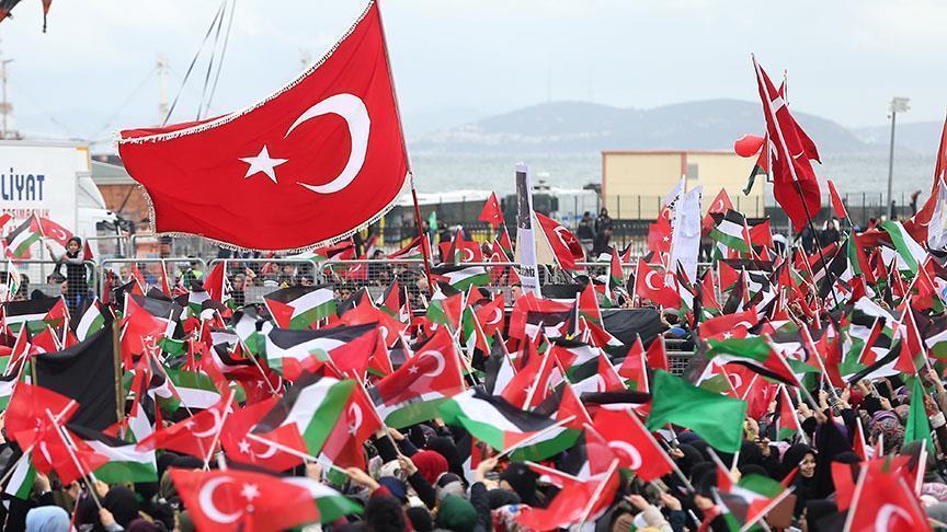 В Стамбуле прошел митинг в поддержку Палестины 