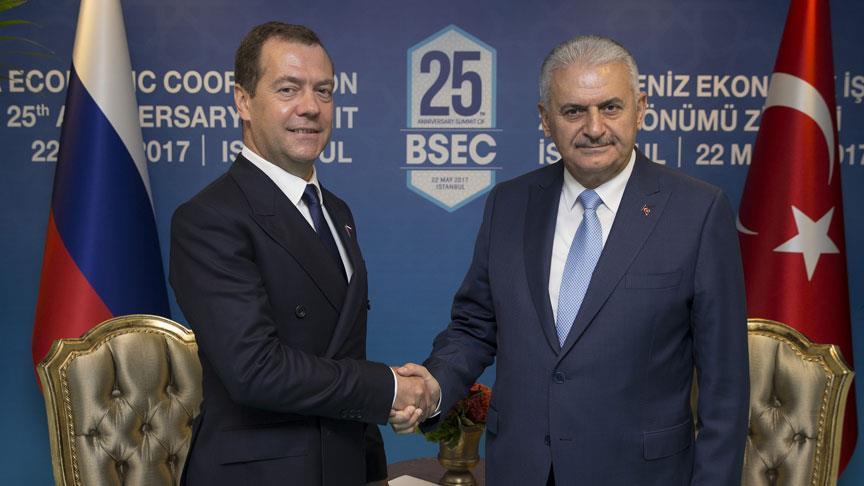 Image result for Turkish Prime Minister Binali Yildirim on Saturday congratulatedÂ hisÂ Russian counterpart Dmitry Medvedev