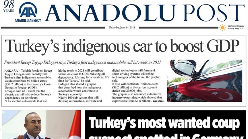 Anadolu Post - Issue of June 14, 2018