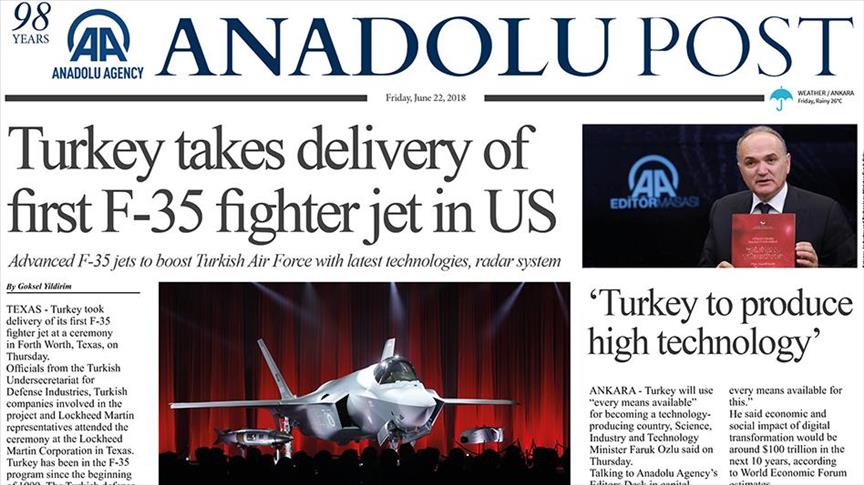 Anadolu Post - Issue of June 22, 2018