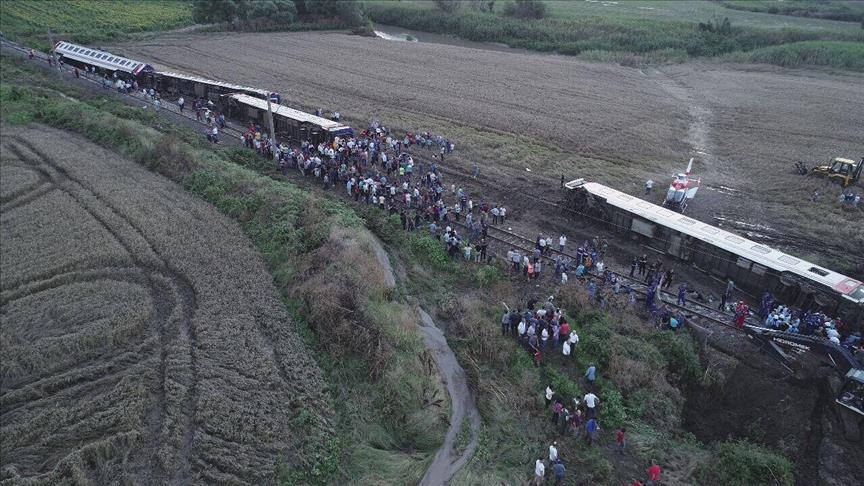 خروج قطار از ریل در استان تکیرداغ ترکیه
