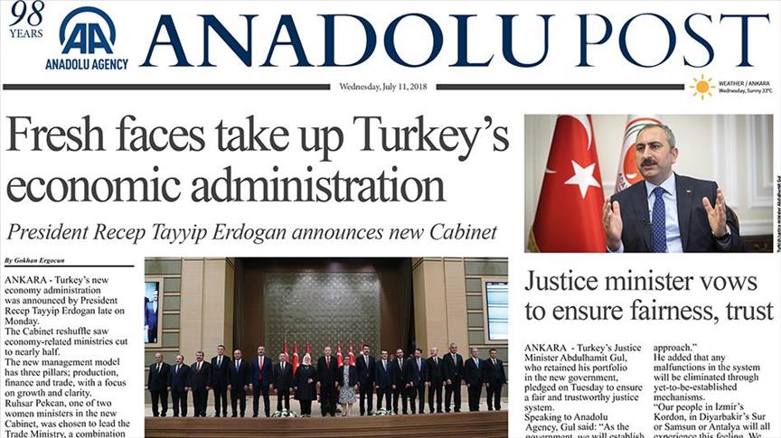 Anadolu Post - Issue of July 11, 2018
