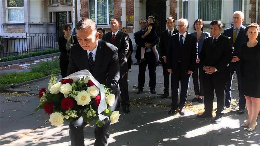 Şehit diplomat Aksoy Brüksel'de anıldı