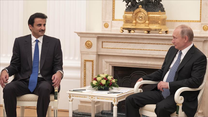 الرئيس الروسي يبحث مع أمير قطر التطورات الإقليمية والأزمة الخليجية