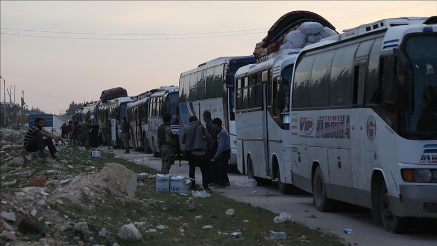 1st convoy of regime opponents leaves Syria’s Daraa