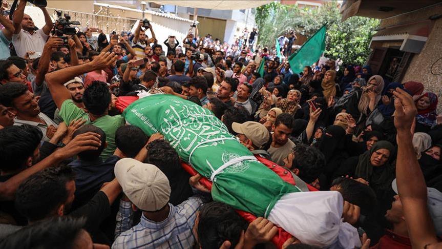 Gaza : Funérailles d’un martyr palestinien dans le sud