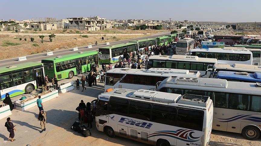 3rd convoy of evacuees from Quneitra arrive in Idlib