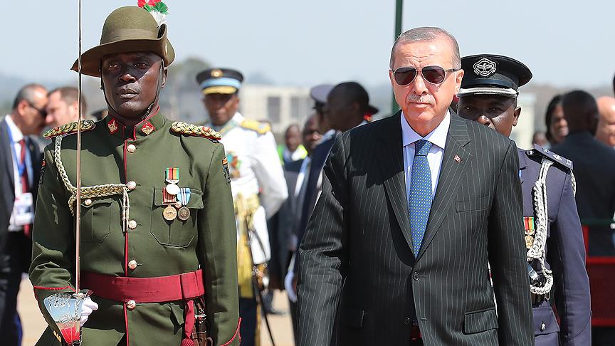 CumhurbaÅkanÄ± ErdoÄan Zambiyaâda resmi tÃ¶renle karÅÄ±landÄ±