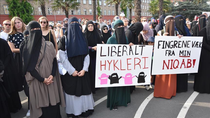 Thousands march against veil ban in Denmark