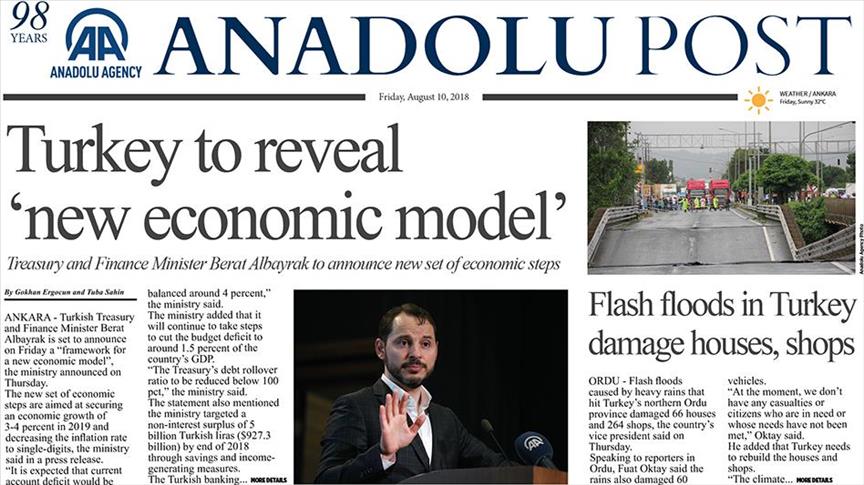 Anadolu Post - Issue of August 10, 2018