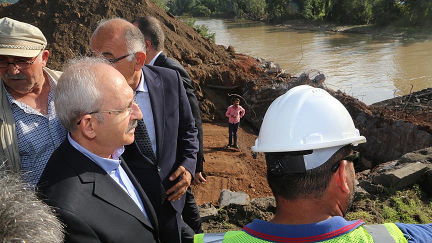 CHP Genel Başkanı Kılıçdaroğlu Ordu'da sel bölgesini inceledi