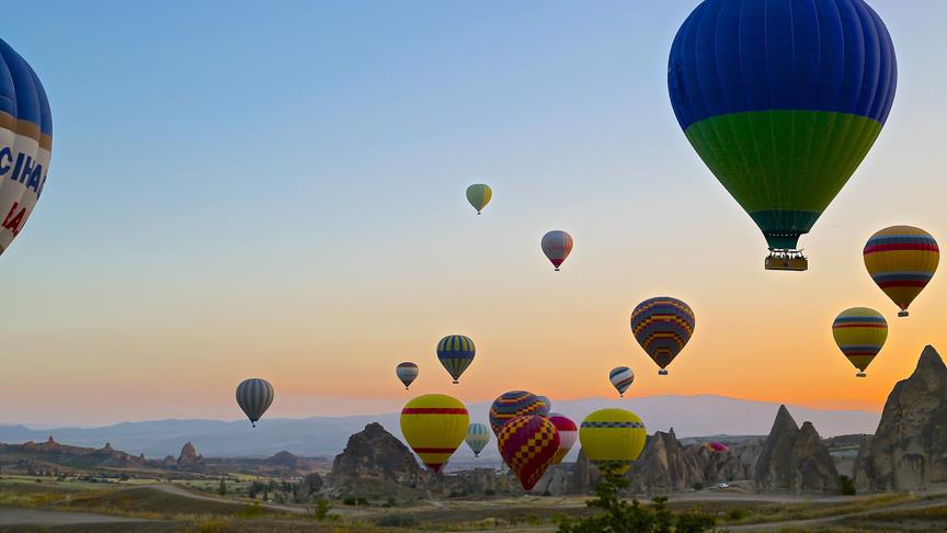 Kapadokya'da turist yoğunluğu 