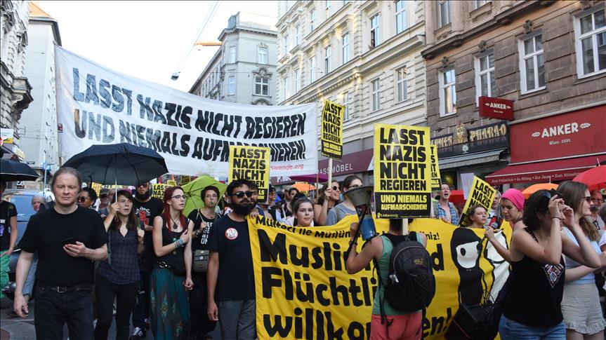 En Austria se manifestaron contra la extrema derecha