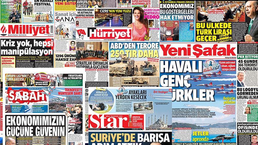سرخط مهم برخی روزنامه‌های امروز ترکیه