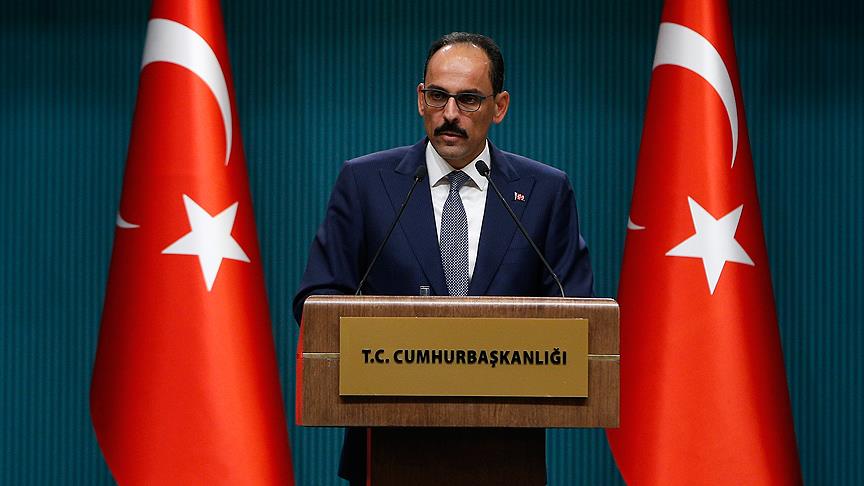 Cumhurbaşkanlığı Sözcüsü Kalın: Münbiç yol haritası bir an önce hayata geçirilmeli