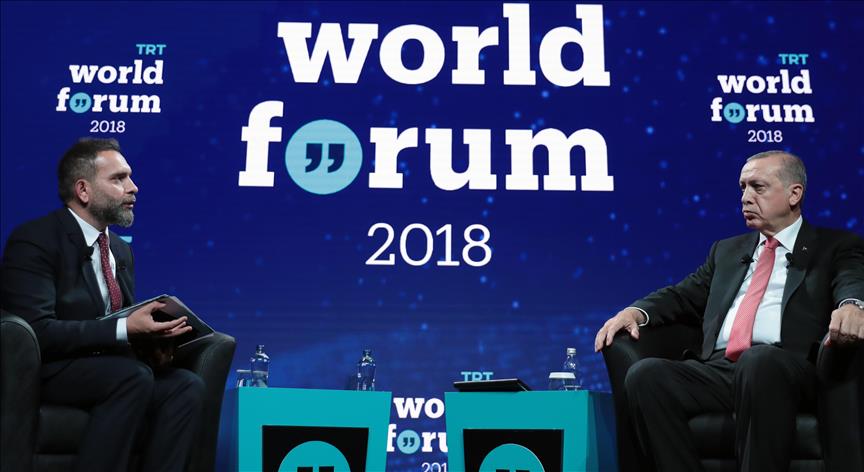 Presiden Erdogan tutup Forum Dunia TRT 2018 di Istanbul