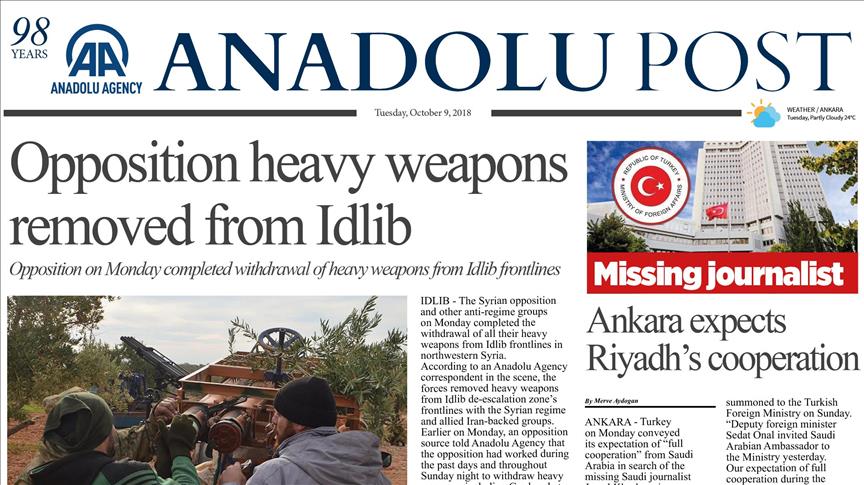 Anadolu Post - Issue of October 09