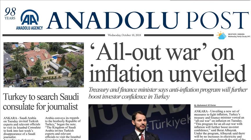 Anadolu Post - Issue of October 10