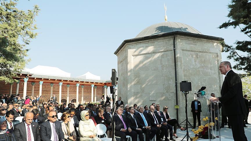 Erdogan inaugurates restored tomb in Hungary