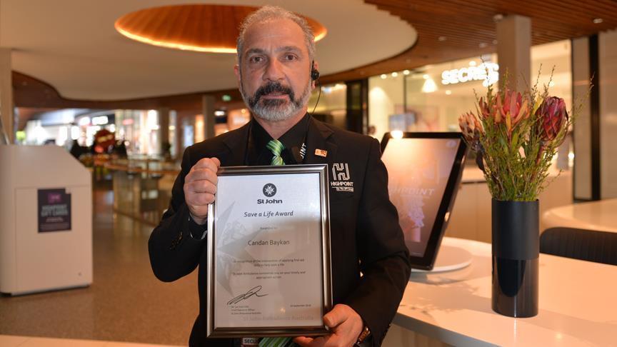 Turkish man honored for saving life in Australia