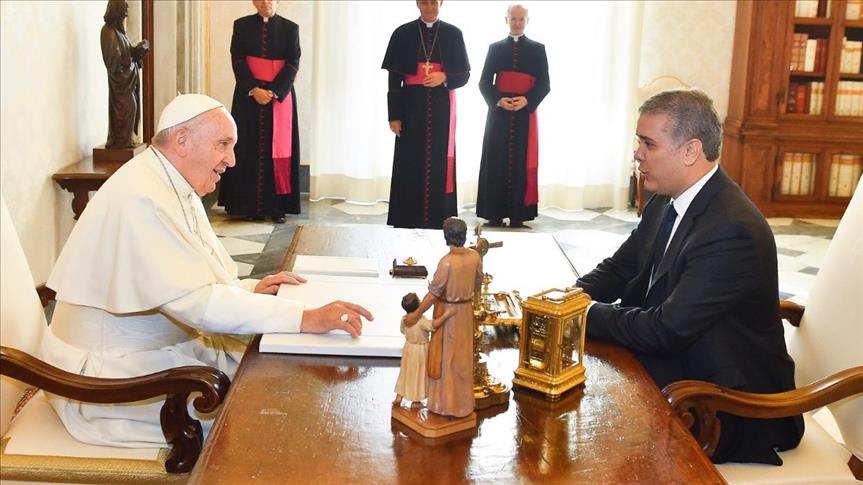 El papa le pide a Iván Duque “superar” las divisiones en Colombia