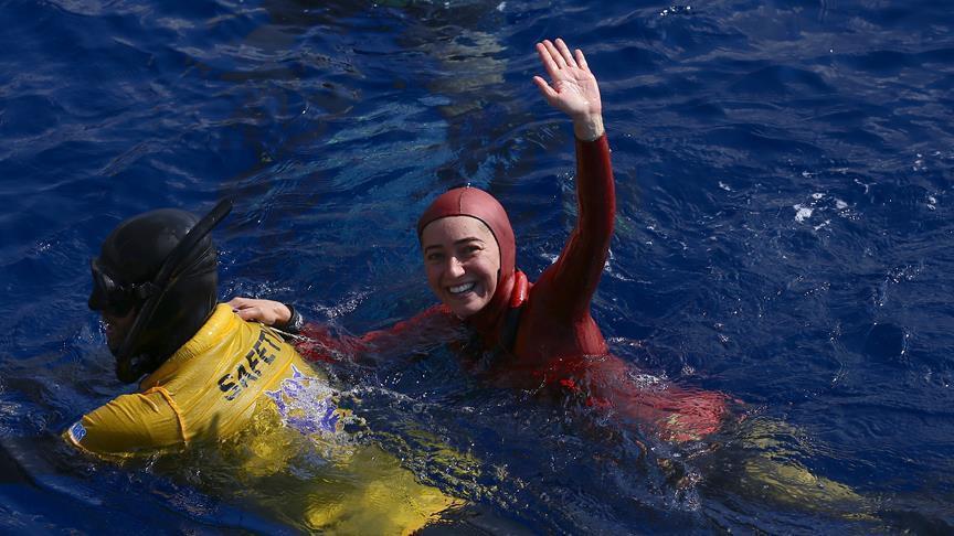 Turkish diver breaks new freediving record in fresh water