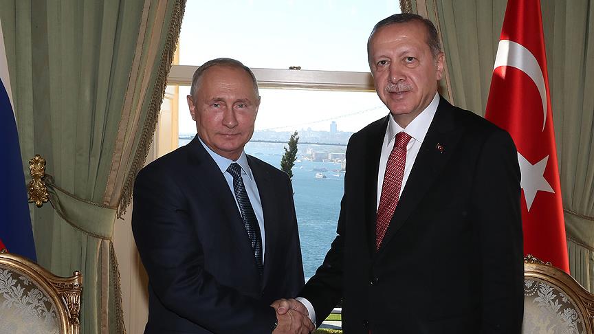 Erdoğan ve Putin dörtlü zirve sonrası baş başa görüştü
