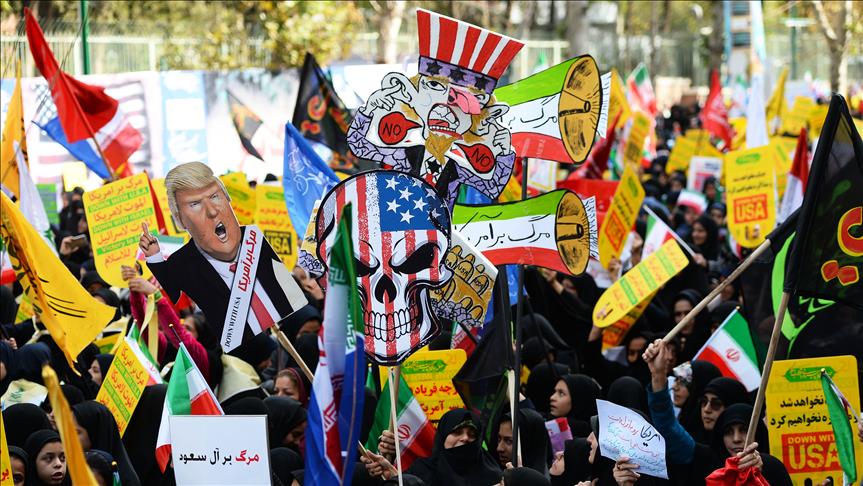 Manifestaciones contra EEUU en Teherán, Irán