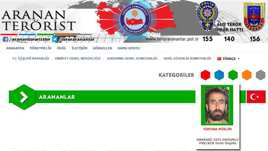 Turkish forces 'neutralize' wanted PKK terrorist