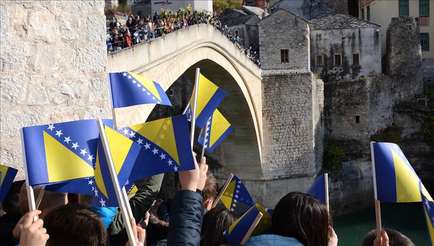 Bosnians mark anniversary of Mostar Bridge destruction