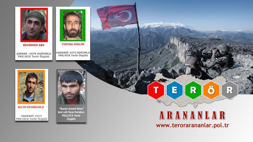 Turkey crosses off 4 wanted senior PKK terrorists