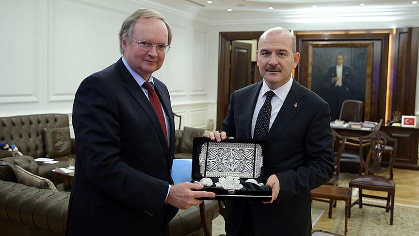 İçişleri Bakanı Soylu, AB Türkiye Delegasyonu Başkanı Berger'i kabul etti