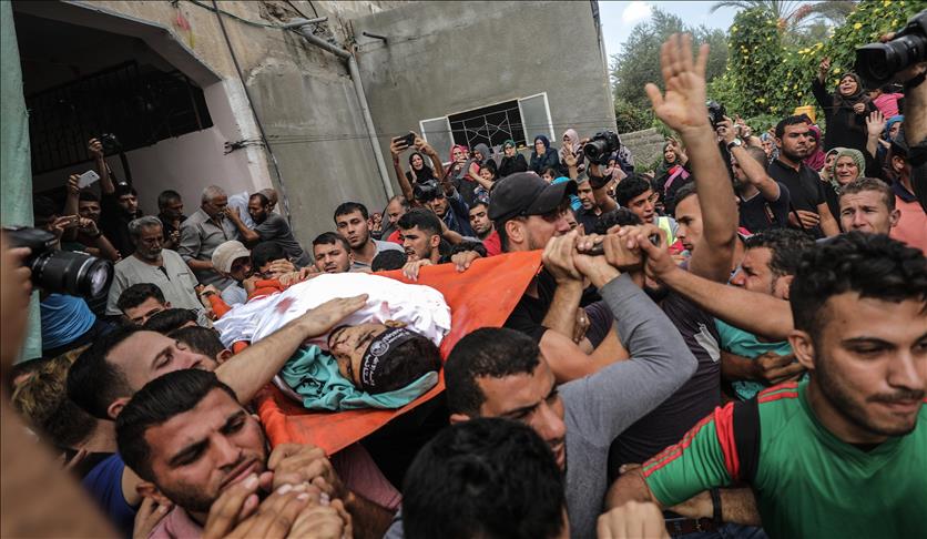 Funérailles d'un martyr palestinien au centre de la Cisjordanie